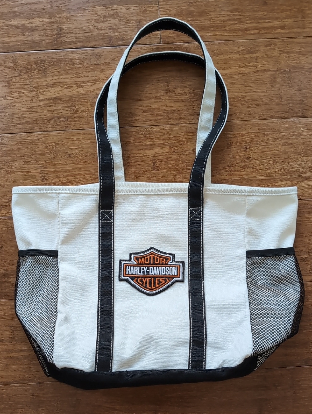 Bundle Of Harley-Davidson Bar & Shield Beach Tote Bag, Handkerchief & Sticker - Picture 2 of 13